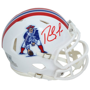 Randy Moss Autographed New England Patriots 1982-89 Throwback Speed Mini Helmet Beckett