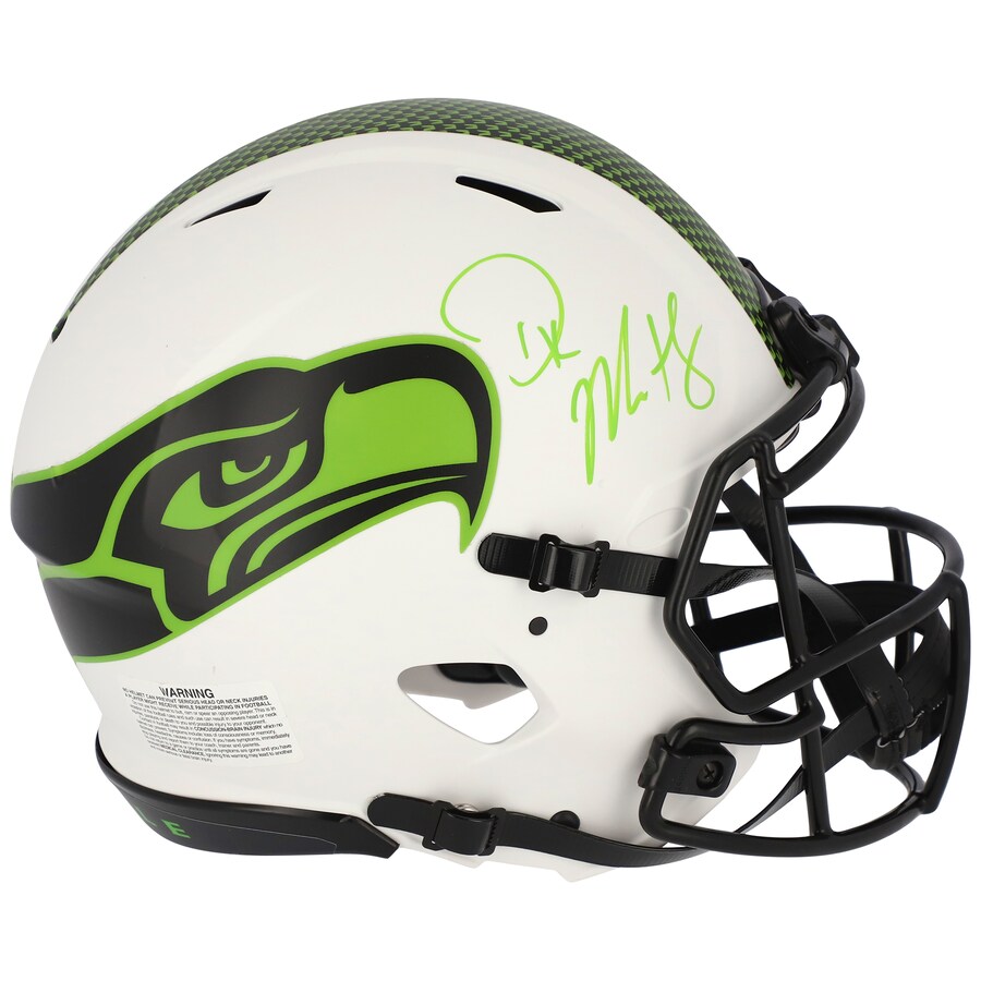 DK METCALF Autographed Seattle Seahawks Authentic Speed Lunar Eclipse Helmet FANATICS
