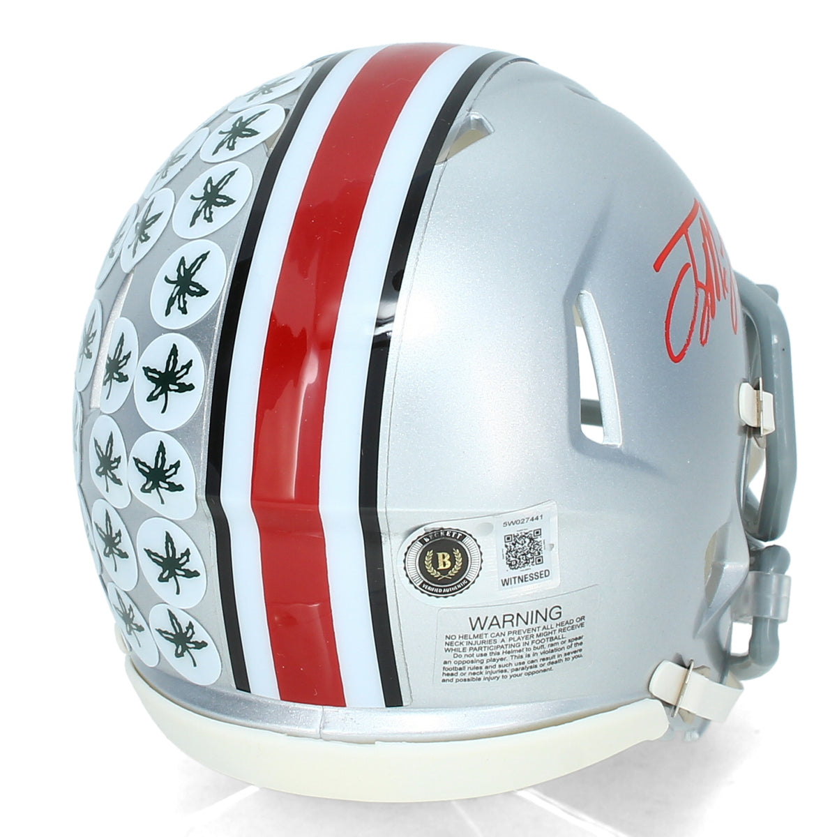 Terry McLaurin Autographed Ohio St. Buckeyes Speed Mini Helmet Beckett Witnessed
