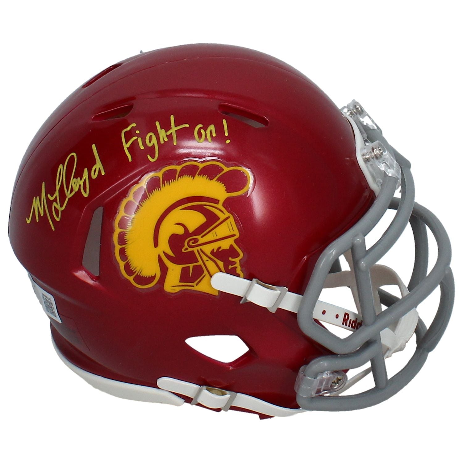 MarShawn Lloyd Autographed "Fight On" USC Trojans Speed Mini Helmet Beckett