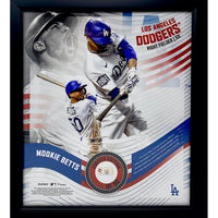 MOOKIE BETTS Unsigned Dodgers Framed 15" x 17" Game Used Baseball Collage LE 1/50