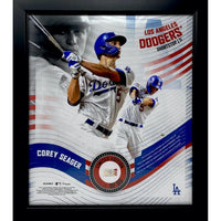 COREY SEAGER Unsigned LA Dodgers Framed 15" x 17" Game Used Baseball Collage LE 5/50