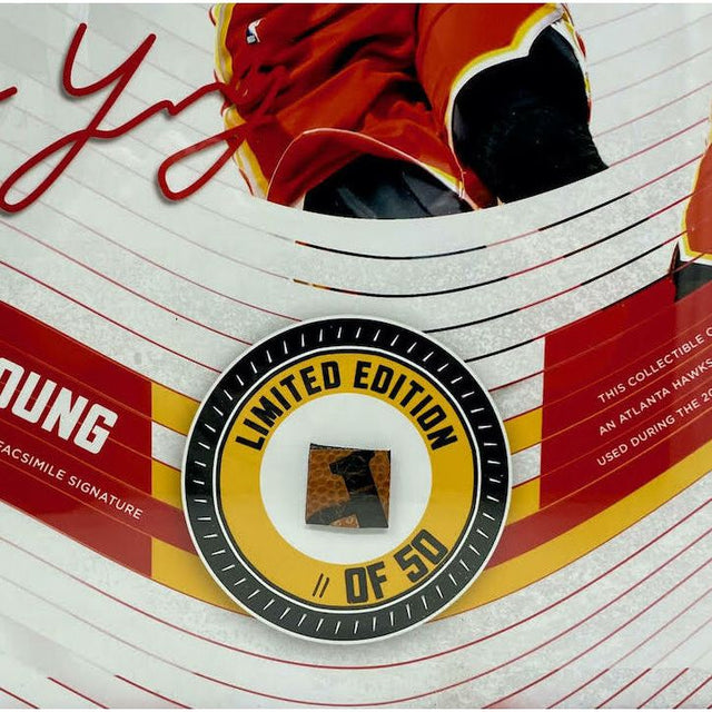 TRAE YOUNG Atlanta Hawks Framed 15" x 17" Game Used Basketball Collage LE 11/50