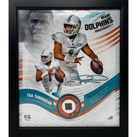 TUA TAGOVAILOA Miami Dolphins Framed 15 x 17 Game Used Football Collage LE 1/50