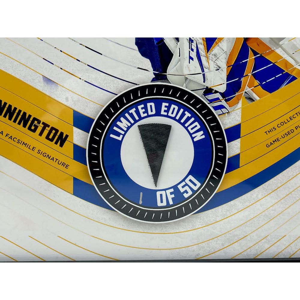 JORDAN BINNINGTON St. Louis Blues Framed 15 x 17 Game Used Puck Collage LE 1/50