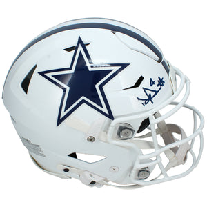 Dak Prescott Autographed Dallas Cowboys White 2022 Alternate SpeedFlex Authentic Helmet Beckett