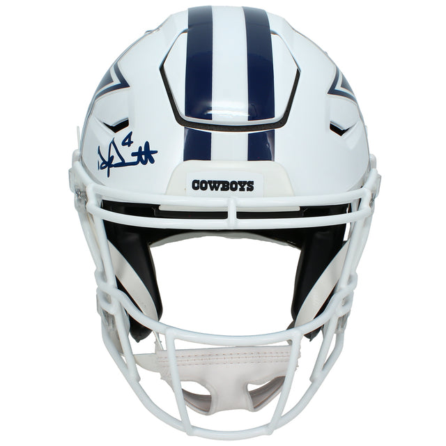 Dak Prescott Autographed Dallas Cowboys White 2022 Alternate SpeedFlex Authentic Helmet Beckett