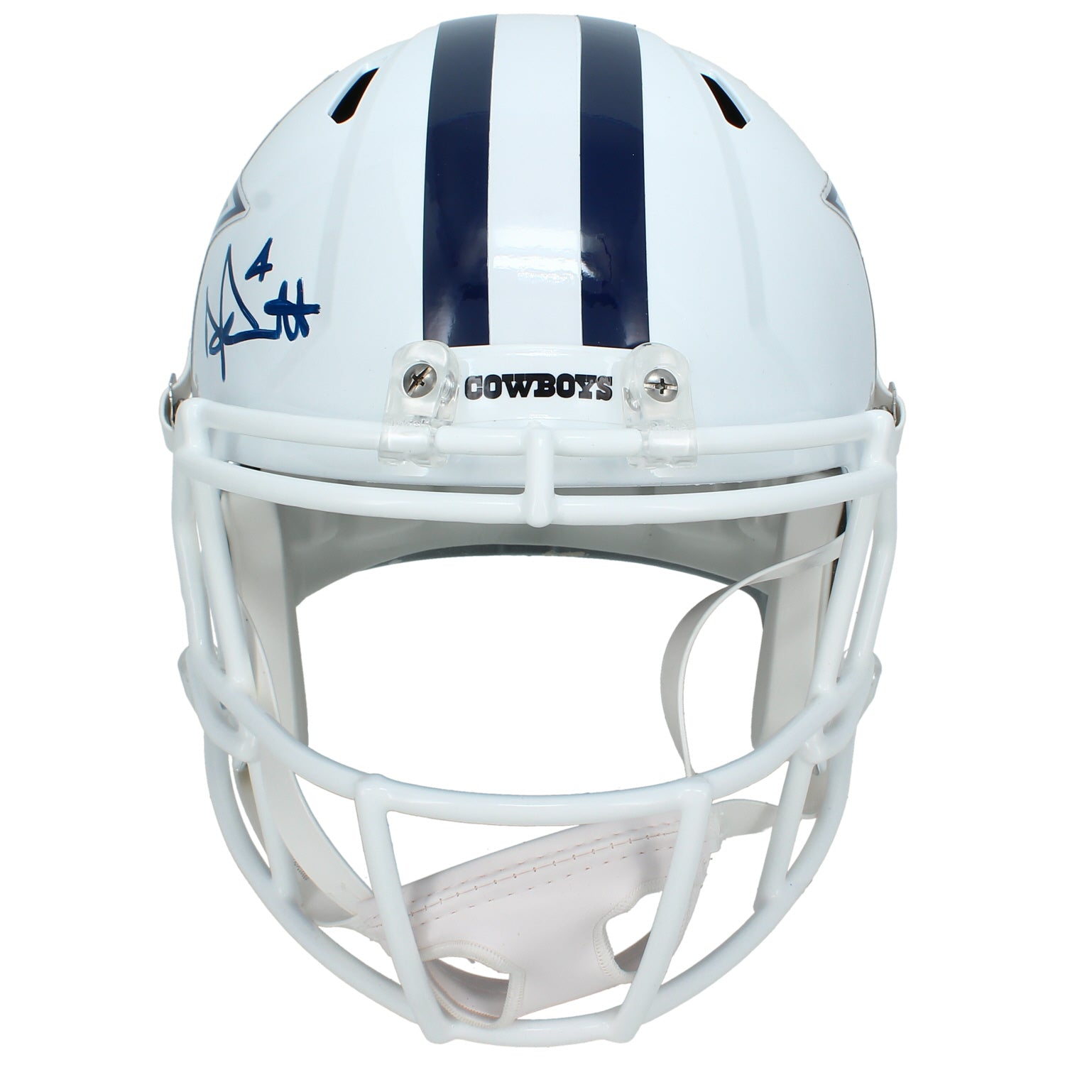Dak Prescott Autographed Dallas Cowboys White 2022 Alternate Speed Full Size Helmet Beckett