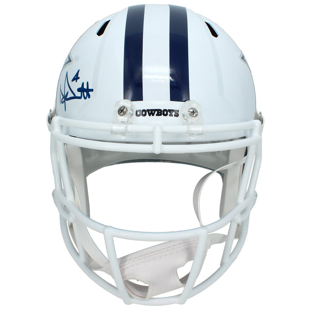 Dak Prescott Autographed Dallas Cowboys White 2022 Alternate Speed Full Size Helmet Beckett