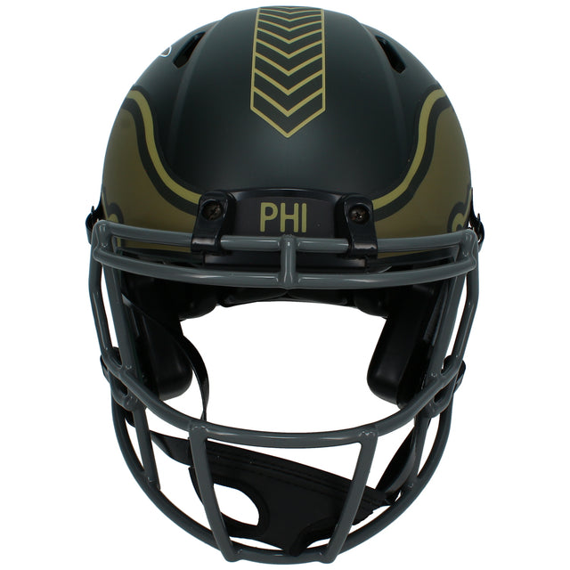 Makai Lemon Autographed Philadelphia Eagles 2025 Salute to Service Speed Authentic Helmet Beckett