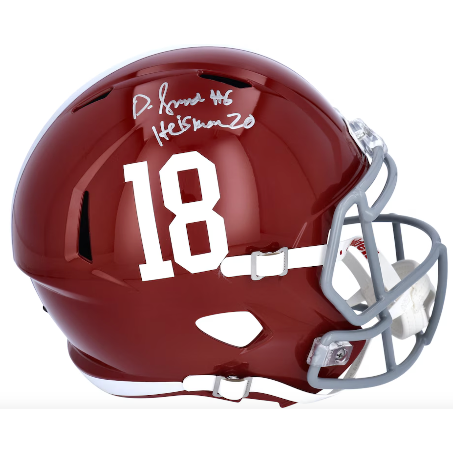 Devonta Smith Autographed "Heisman 20" Alabama Full Size Speed Helmet Fanatics