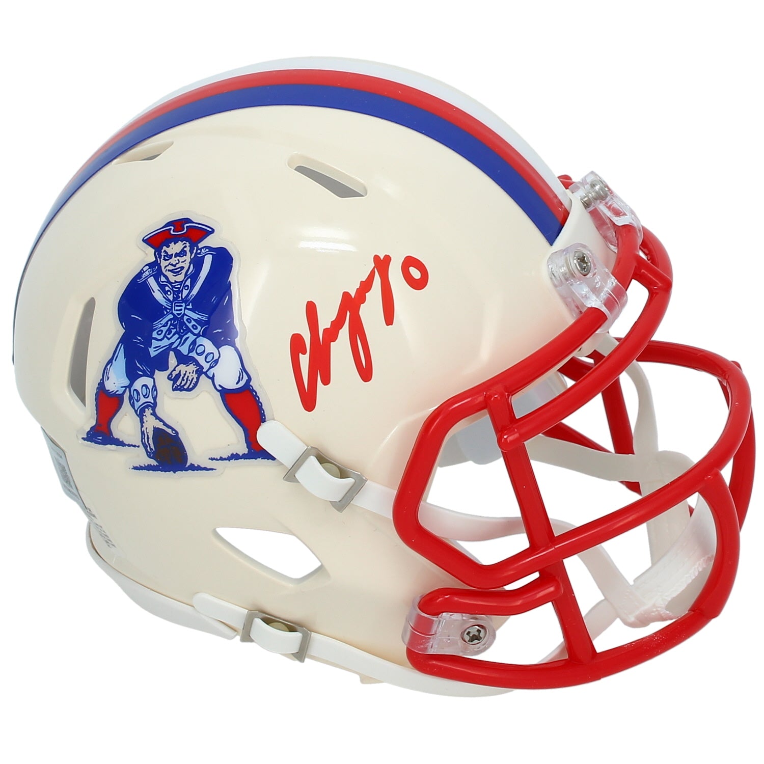 Christian Gonzalez Autographed New England Patriots RETRO Speed Mini Helmet Beckett