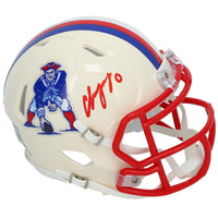 Christian Gonzalez Autographed New England Patriots RETRO Speed Mini Helmet Beckett