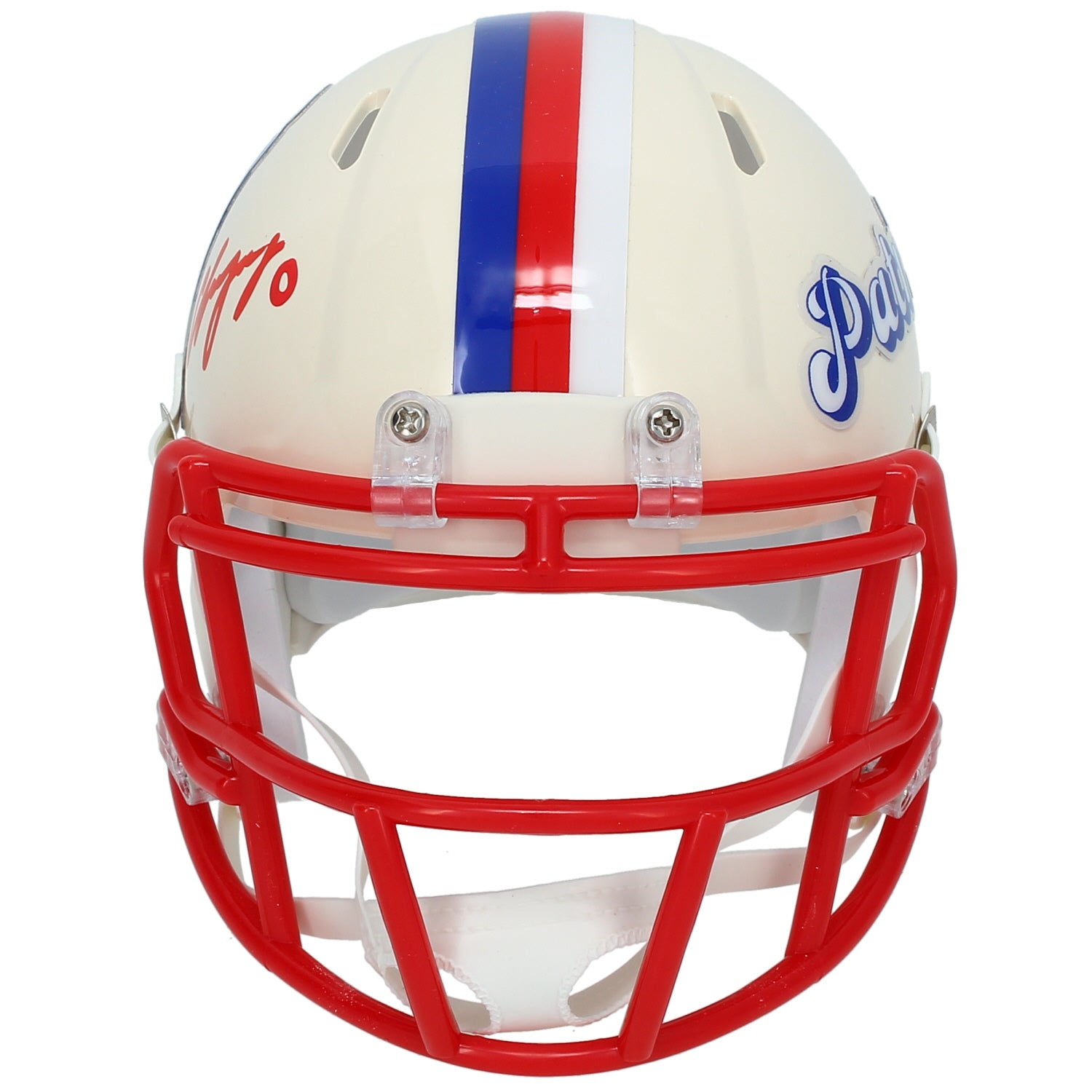 Christian Gonzalez Autographed New England Patriots RETRO Speed Mini Helmet Beckett