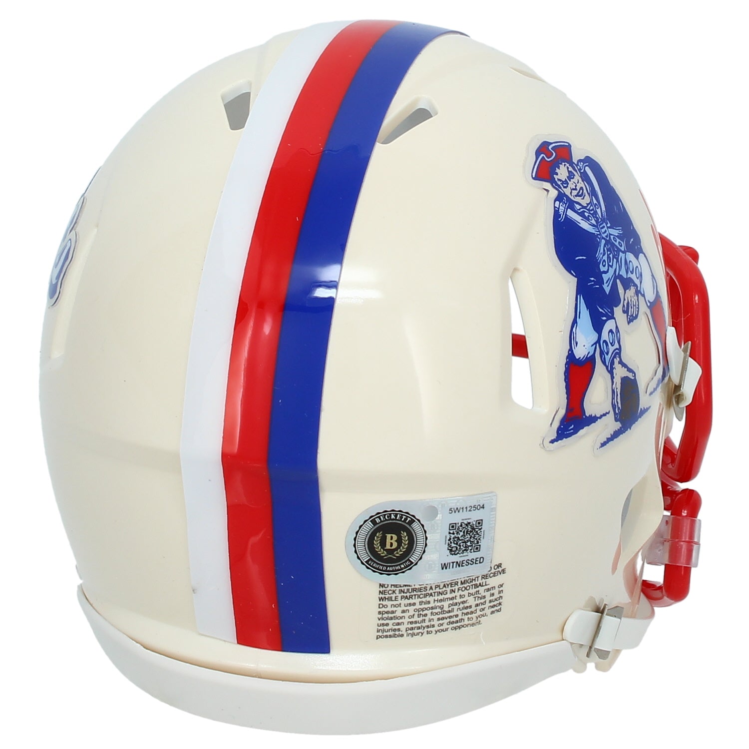 Christian Gonzalez Autographed New England Patriots RETRO Speed Mini Helmet Beckett