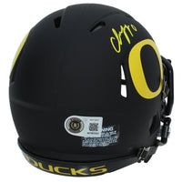 Christian Gonzalez Autographed Oregon Ducks Speed Black Matte Mini Helmet Beckett