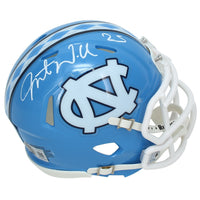 Javonte Williams Autographed UNC Tarheels Speed Mini Helmet Beckett Witnessed