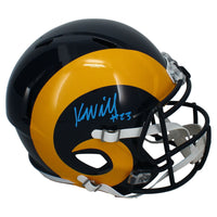 Kyren Williams Autographed Rams 1981-99 Throwback Full Size Speed Helmet Beckett