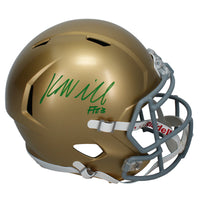 Kyren Williams Autographed (Green Ink) Notre Dame Speed Helmet Beckett