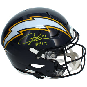 LaDainian Tomlinson Autographed/Inscribed "HOF 17" Chargers Navy 2025 Alternate Speedflex Authentic Helmet GTSM