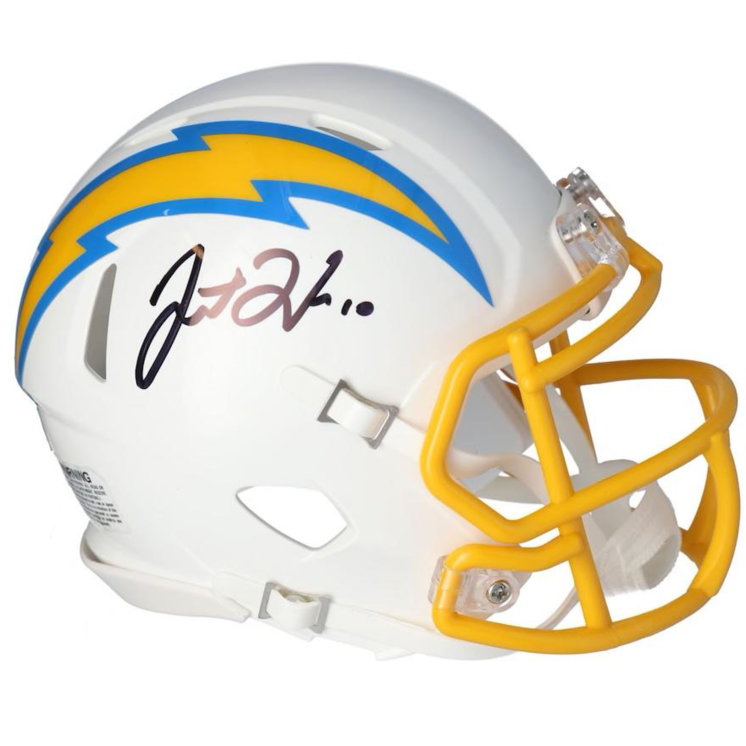 JUSTIN HERBERT Autographed Los Angeles Chargers Speed Mini Helmet FANATICS