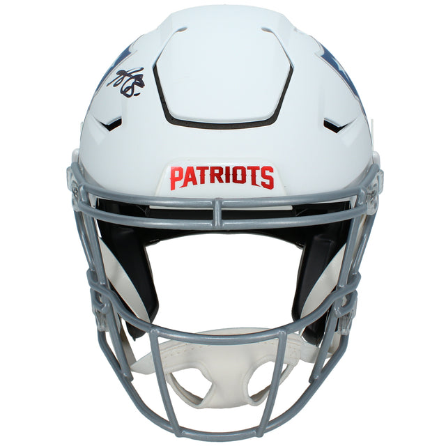 A.J. Brown Autographed New England Patriots White Rivalries Speedflex Authentic Helmet Beckett