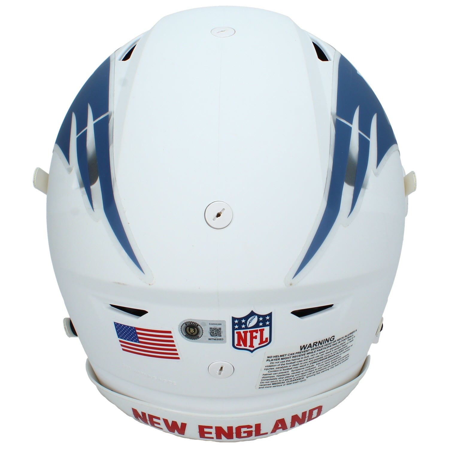 A.J. Brown Autographed New England Patriots White Rivalries Speedflex Authentic Helmet Beckett