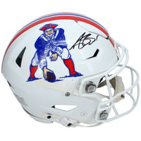 A.J. Brown Autographed New England Patriots 1982-89 Throwback Speedflex Authentic Helmet Beckett