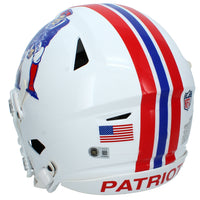 A.J. Brown Autographed New England Patriots 1982-89 Throwback Speedflex Authentic Helmet Beckett