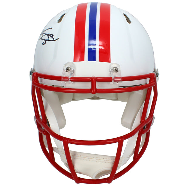 A.J. Brown Autographed New England Patriots 1990-92 Throwback Speed Authentic Helmet Beckett