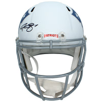 A.J. Brown Autographed New England Patriots White Rivalries Speed Full Size Helmet Beckett