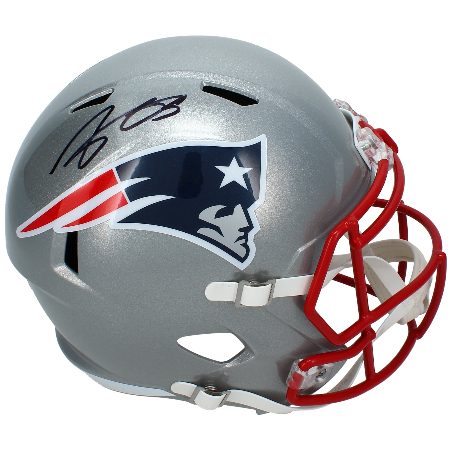 A.J. Brown Autographed New England Patriots Speed Full Size Helmet Beckett
