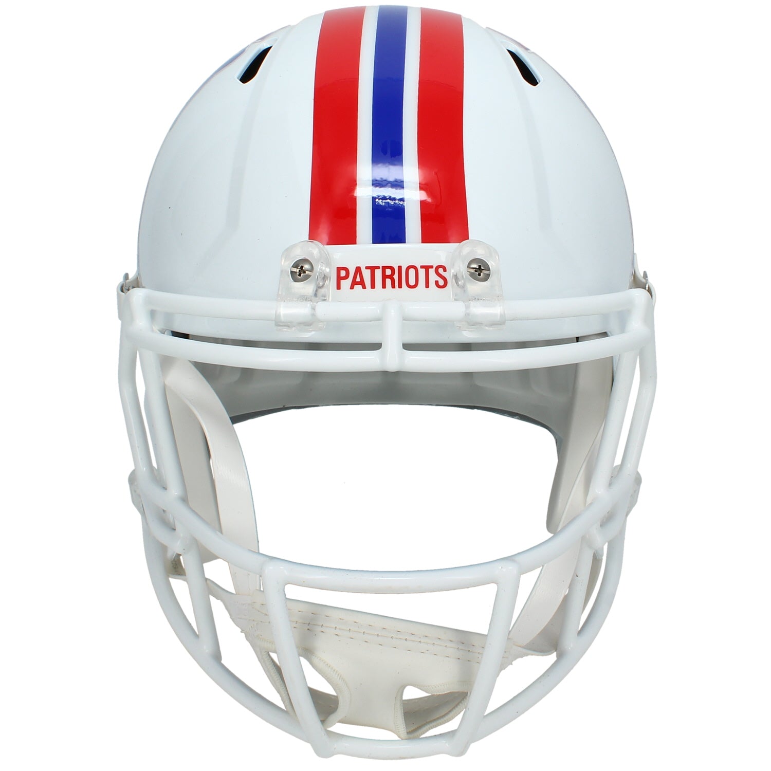 A.J. Brown Autographed New England Patriots 1982-89 Throwback Speed Full Size Helmet Beckett