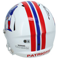 A.J. Brown Autographed New England Patriots 1982-89 Throwback Speed Full Size Helmet Beckett
