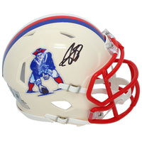 A.J. Brown Autographed New England Patriots RETRO Speed Mini Helmet Beckett
