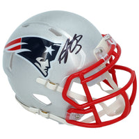 A.J. Brown Autographed New England Patriots Speed Mini Helmet Beckett Witnessed