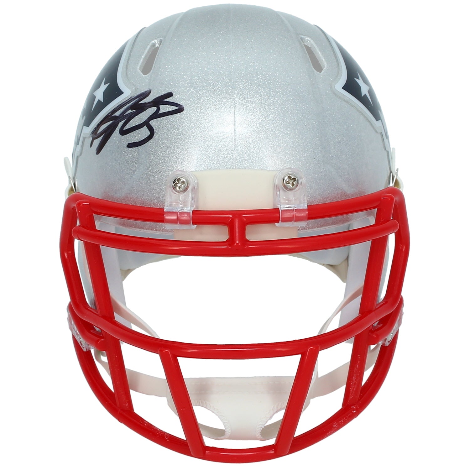 A.J. Brown Autographed New England Patriots Speed Mini Helmet Beckett Witnessed