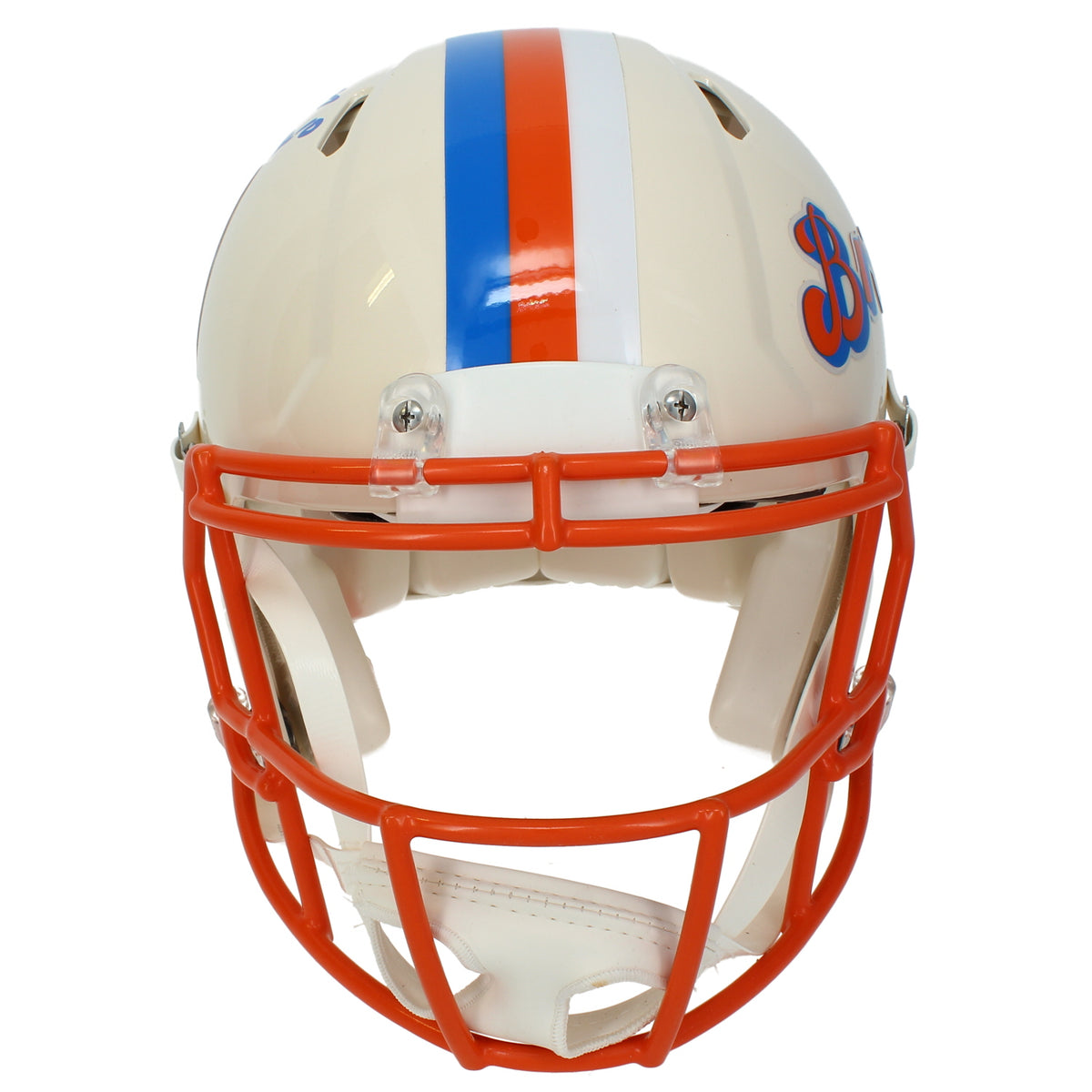 Bo Nix Autographed Denver Broncos RETRO Speed Authentic Helmet Beckett Witnessed