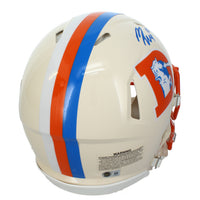 Bo Nix Autographed Denver Broncos RETRO Speed Authentic Helmet Beckett Witnessed