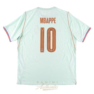 Kylian Mbappe Autographed 2026 France National Team Mint Green Replica Away Jersey Panini