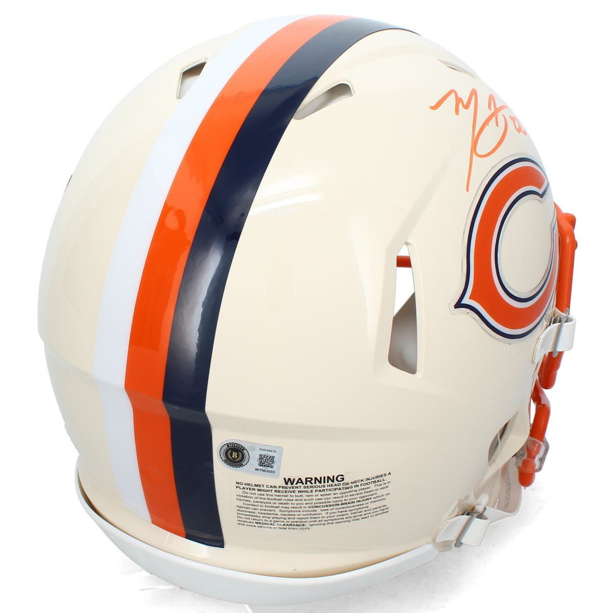 Matt Forte Autographed Chicago Bears RETRO Speed Authentic Helmet Beckett