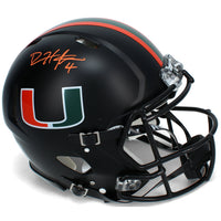 Devin Hester Autographed Miami Hurricanes Black Alternate Speed Authentic Helmet Beckett