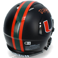 Devin Hester Autographed Miami Hurricanes Black Alternate Speed Authentic Helmet Beckett