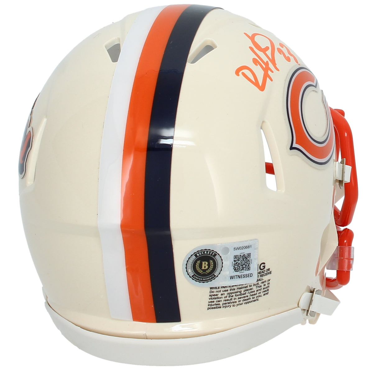 Devin Hester Autographed Chicago Bears RETRO Speed Mini Helmet Beckett Witnessed