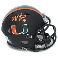 Devin Hester Autographed Miami Hurricanes Black Alternate Speed Mini Helmet Beckett