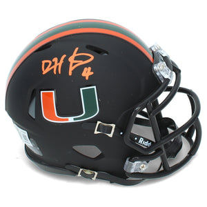 Devin Hester Autographed Miami Hurricanes Black Alternate Speed Mini Helmet Beckett