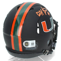 Devin Hester Autographed Miami Hurricanes Black Alternate Speed Mini Helmet Beckett