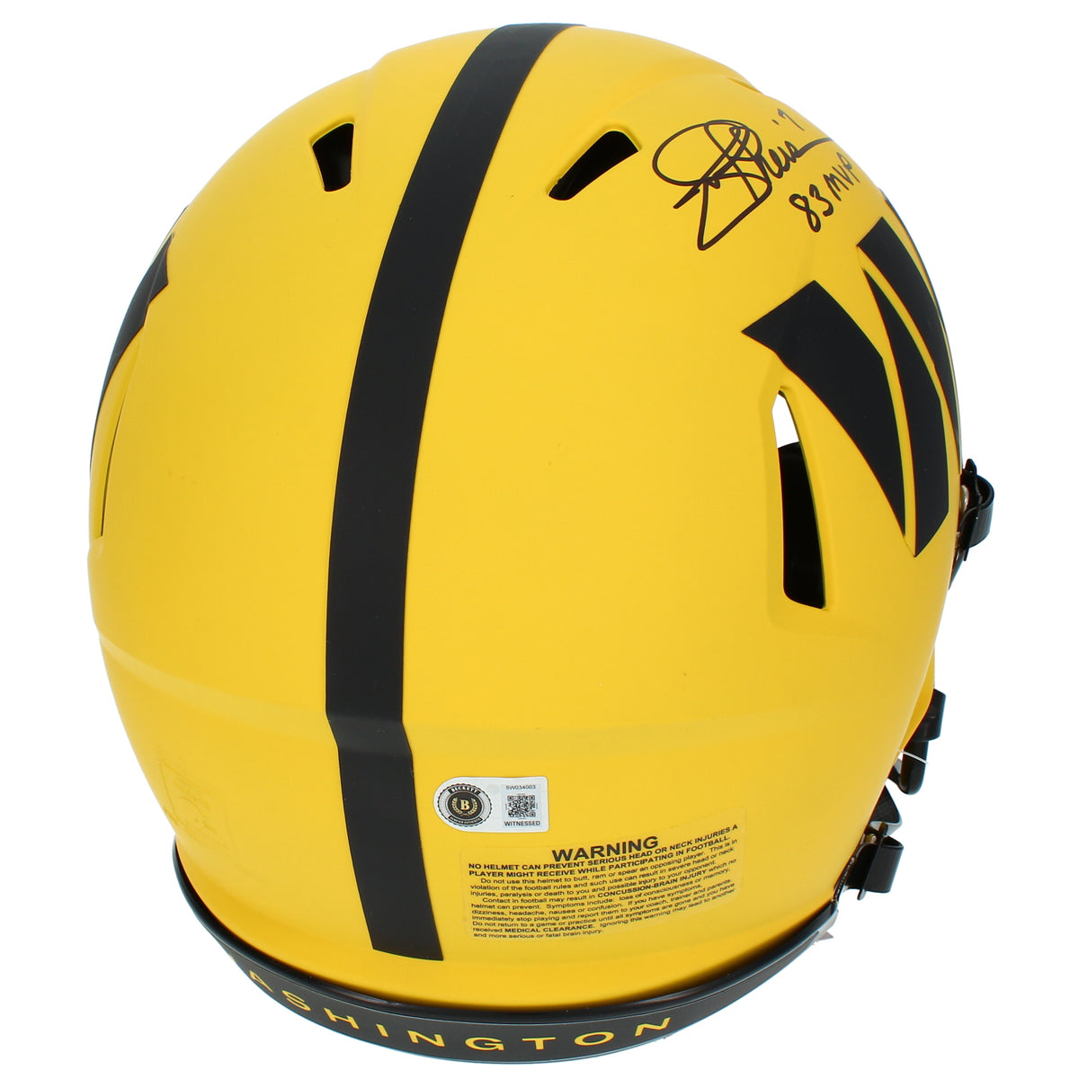 Joe Theismann Autographed/Inscribed "83 MVP" Washington Commanders RAVE Speed Authentic Helmet Beckett