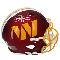Joe Theismann Autographed/Inscribed "83 MVP" Washington Commanders Maroon 2025 Alternate Speed Authentic Helmet Beckett