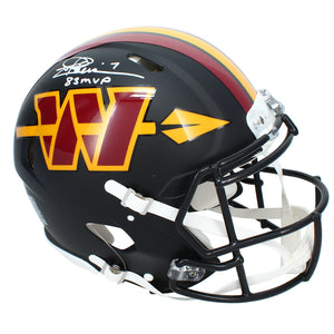 Joe Theismann Autographed/Inscribed "83 MVP" Washington Commanders Black 2026 Alternate Speed Authentic Helmet Beckett